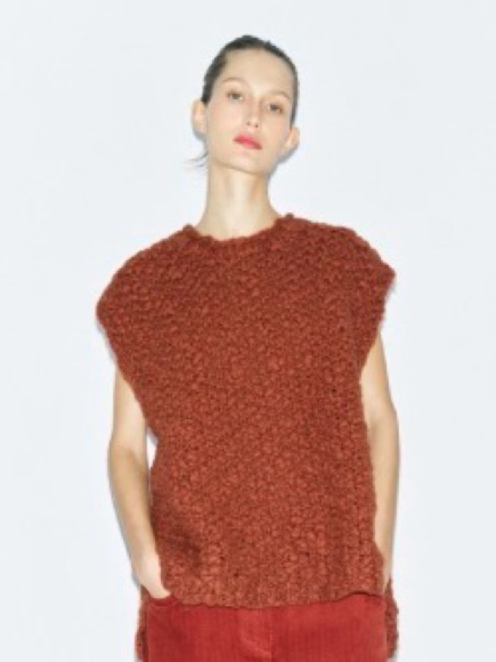 ZARA Limited Edition Oversized Chunky 100% wool vest size medium